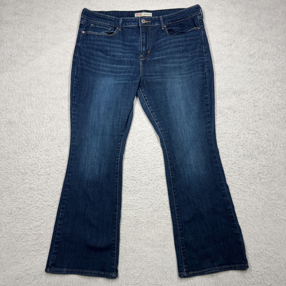 Signature by Levi Strauss Mid Rise Bootcut‎ Jeans Dark Wash Women's 16S 36x27